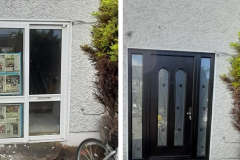 A-Rated Palladio Composite Door San Marco in Bog Oak on White with 2 Side Lights June 2022 Before & After